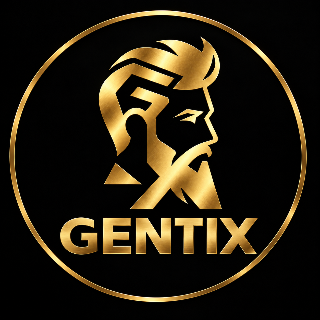 Official GENTIX gold circular logo for premium men's personal care